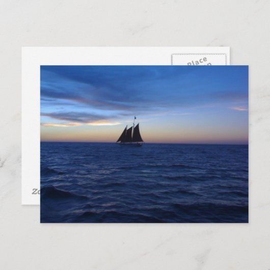 Sailboot sunset briefkaart (Voorkant / Achterkant)