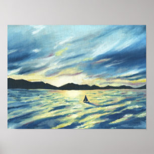 Sailboot Sunset Poster