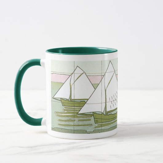  Sailboot Tile Art Coffee Mok (Links)