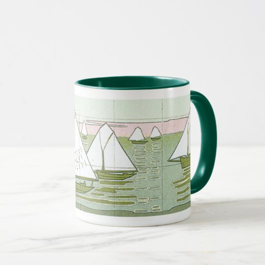  Sailboot Tile Art Coffee Mok (Voorkant rechts)