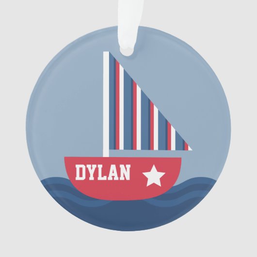 Sailboot voor kinderen ornament (voorkant)