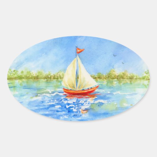 Sailbootreflectie Stickers (Voorkant)