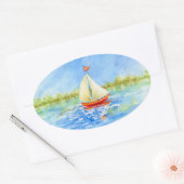 Sailbootreflectie Stickers (Envelop)