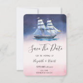 Sailbootsterren op Zee Nautical Save the Date (Voorkant)