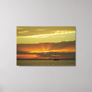 Sailen in de Sunset Wrapped Canvas Print