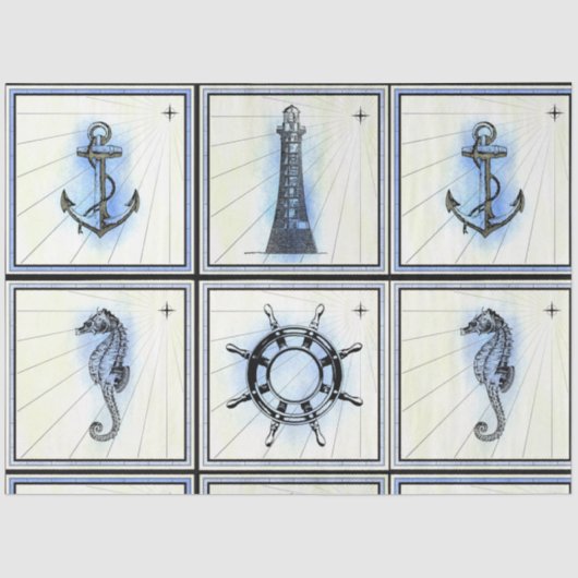 Sailen van  Nautical Artistic Decoupage Tissuepapier (Voorkant)