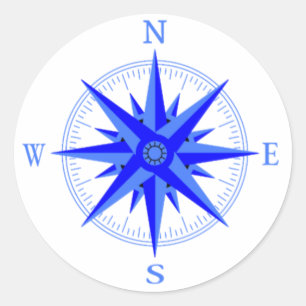 Sailen - Wind Roos Compass Nautical Shirt Classic Ronde Sticker