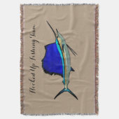 Sailfish Boat naam goot deken (Voorkant Verticaal)
