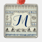Sailing Anchor Nautical Rope Monogram Ornament (Voorkant)