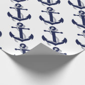 Sailing Anchor Navy Cadeaupapier (Hoek)