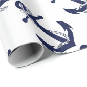 Sailing Anchor Navy Cadeaupapier (Rol Hoek)