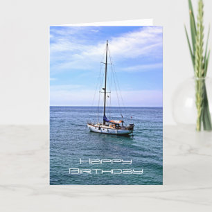Sailing Boat Happy Birthday Card Kaart
