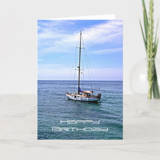 Sailing Boat Happy Birthday Card Kaart
