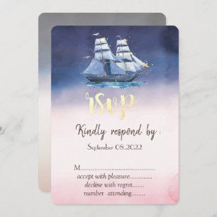 Sailing Boat Zee sterren RSVP Kaart