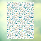 Sailing Boating Marine Shop Ocean Pattern Large Raamsticker (Vel 3)