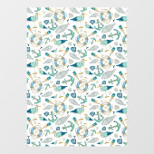 Sailing Boating Marine Shop Ocean Pattern Large Raamsticker (Vel)