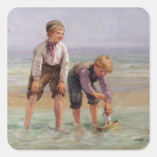 Sailing Boats Vierkante Sticker (Voorkant)