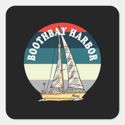 Sailing Boothbay Harbor Maine Vierkante Sticker (Voorkant)