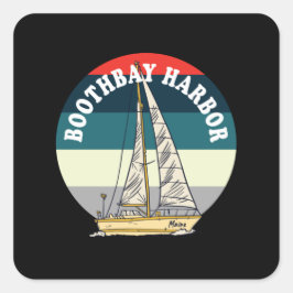Sailing Boothbay Harbor Maine  Vierkante Sticker