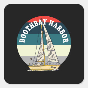 Sailing Boothbay Harbor Maine  Vierkante Sticker