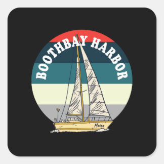 Sailing Boothbay Harbor Maine Vierkante Sticker