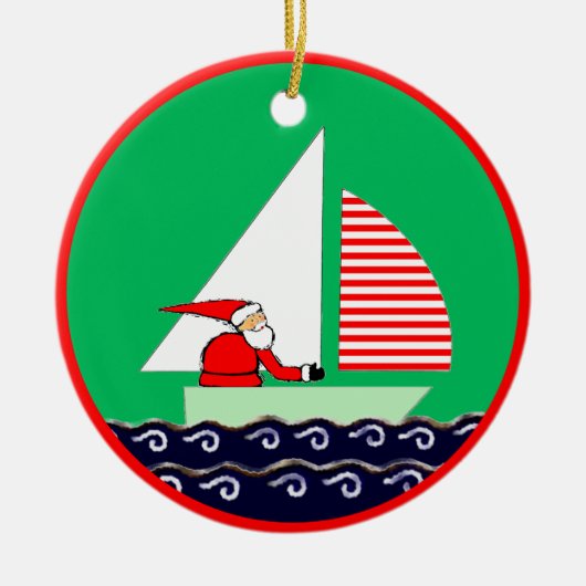 Sailing Christmas Keramisch Ornament (Voorkant)