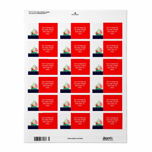 Sailing Christmas Label (Full Sheet)