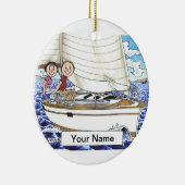Sailing Couple Keramisch Ornament (Rechts)