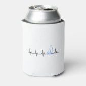 Sailing Heartbeat Funny Sailboat Blikjeskoeler (Blikje Achterkant)