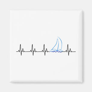 Sailing Heartbeat Funny Sailboat Magneet