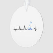 Sailing Heartbeat Funny Sailboat Ornament (voorkant)