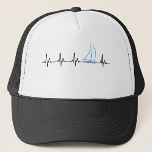Sailing Heartbeat Funny Sailboat Trucker Pet
