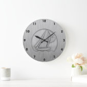 Sailing in geborsteld metaal grote klok (Huis)