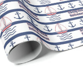 Sailing Into Retirement Nautical Wrapping Paper Cadeaupapier (Rol Hoek)