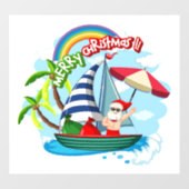 Sailing kerstkerstkerstman raamsticker (Vel)