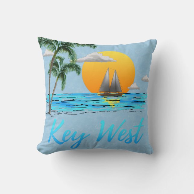 Sailing Key West Florida Kussen (Voorkant)