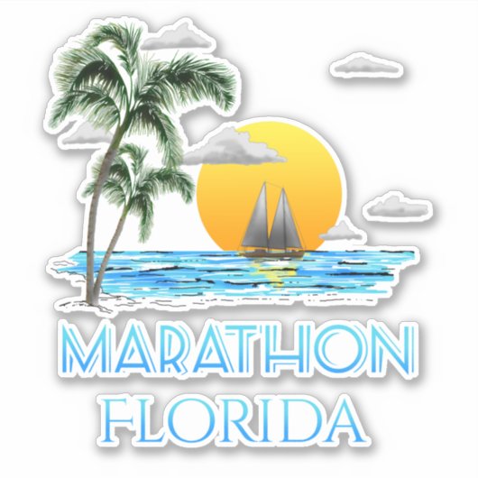 Sailing Marathon Florida Sticker (Voorkant)