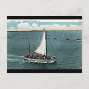 Sailing Party Wildwood door Zee NJ 1934 Briefkaart