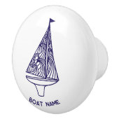 Sailing Personalized Boat Name Keramische Knop (Rechts)