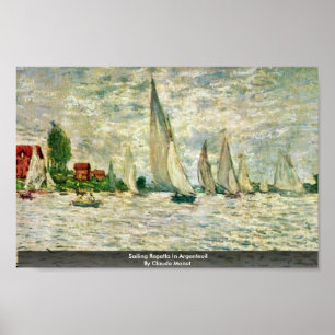 Sailing Regatta in Argentinië door Claude Monet Poster