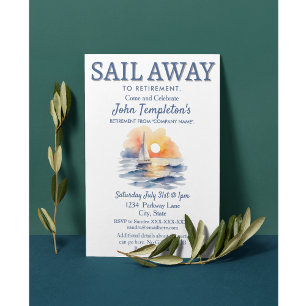 Sailing Retirement Party Invitations Sail Away Kaart