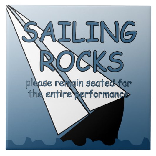 Sailing Rocks Funny resteert Tegel van hoofd Tegeltje (Voorkant)