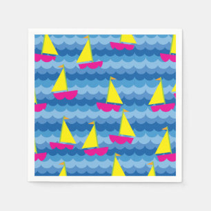 Sailing Sail Boat Cute Kids Birthday Party Servet