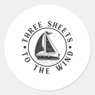 Sailing Sail Captain Boat Sailor Grappig cadeau id Ronde Sticker