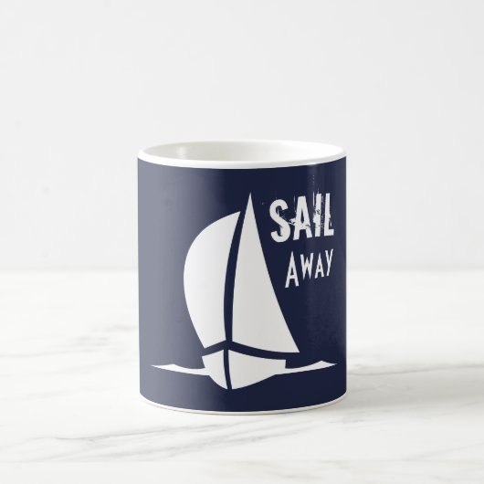 Sailing Sail Sailboot Navy and White Koffiemok (Center)