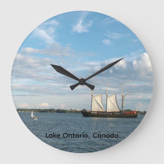 Sailing Ship Round Wall Clock Grote Klok (Voorkant)