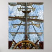 Sailing Ship Wheel and Rigging Poster (Voorkant)