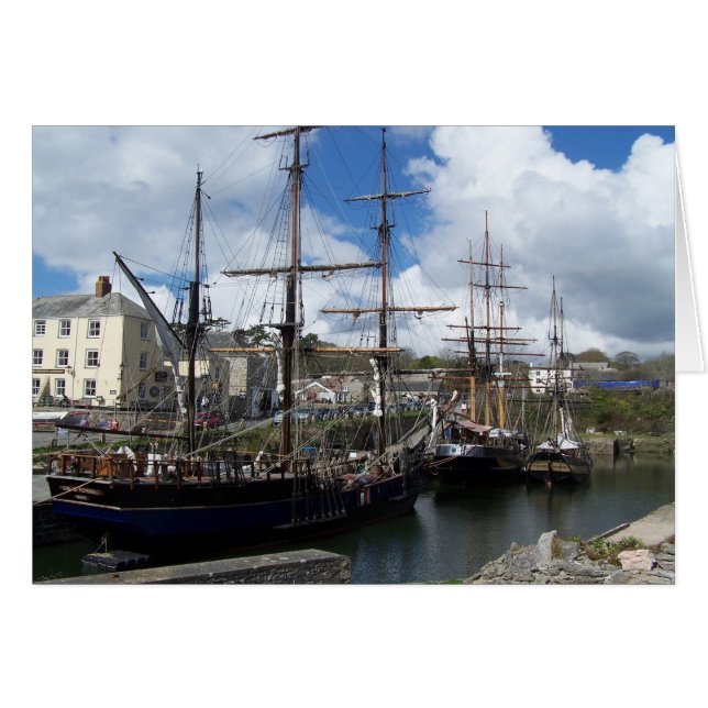 Sailing Ships Charlestown Harbor Cornwall Foto (Voorkant Horizontaal)