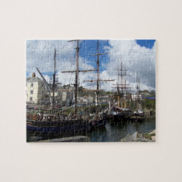Sailing Ships Charlestown Harbor Cornwall Foto Legpuzzel