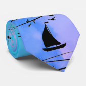 Sailing Silhouette Stropdas (Opgerold)